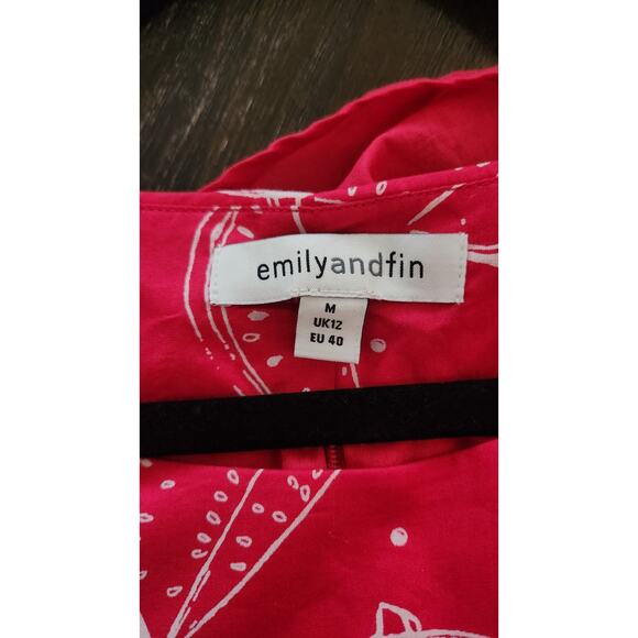 Modcloth Emily and Fin M UK12 Pink Pinup Rockabilly Watermelon Fit Flare Dress - Picture 2 of 11